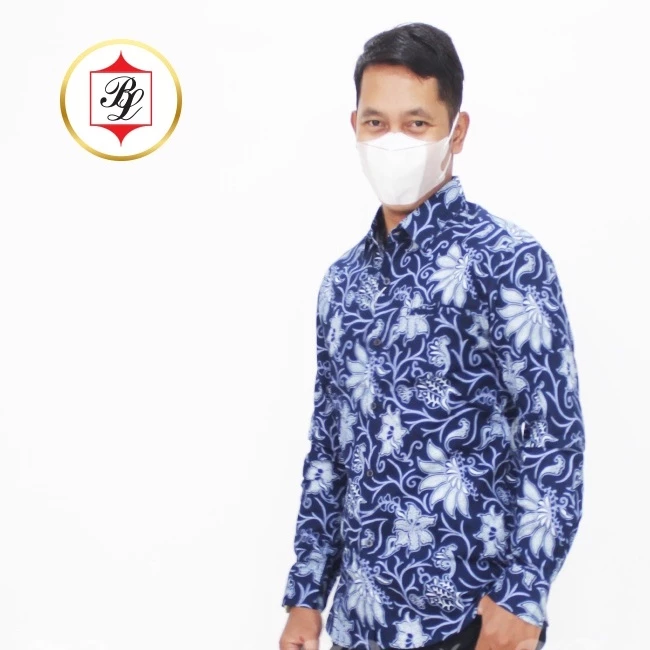 Batik Bali Lestari Kemeja Slimfit Lengan Panjang Biru - 262 (SL01)