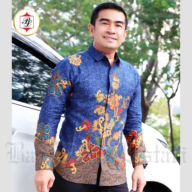 Batik Bali Lestari Kemeja Slimfit Lengan Panjang Biru - 253